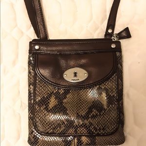 Snakeskin Fossil crossbody